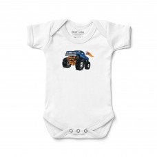 Малышам New York Knicks Chad & Jake White Monster Truck Graphic Bodysuit