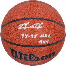 Grant Hill Detroit Pistons Autographed Fanatics Authentic Wilson Authentic Series Indoor/Outdoor Basketball with 94-95 NBA ROY Inscription