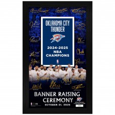Oklahoma City Thunder Highland Mint 2025 NBA Finals Champions Banner Raising Ceremony 12x 20 Signature Frame