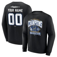 Los Angeles Dodgers Black 2025 World Series Champions Custom Name & Number Fleece Sweatshirt