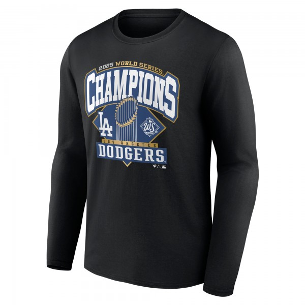 Los Angeles Dodgers Black 2025 World Series Champions Custom Name & Number Long Sleeve T-Shirt