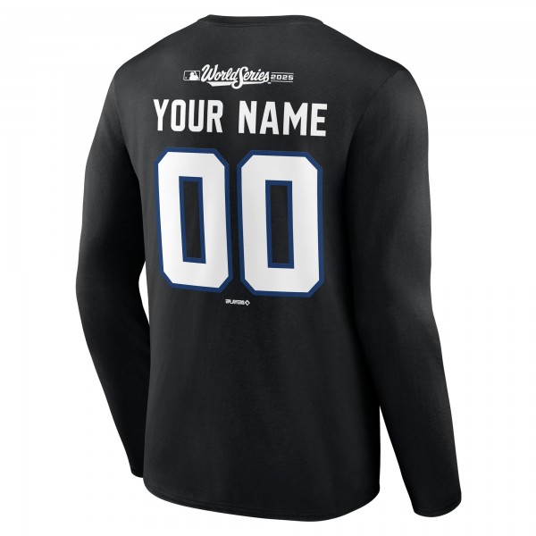 Los Angeles Dodgers Black 2025 World Series Champions Custom Name & Number Long Sleeve T-Shirt