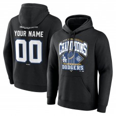 Los Angeles Dodgers Black 2025 World Series Champions Custom Name & Number Hoodie
