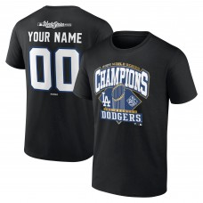 Los Angeles Dodgers Black 2025 World Series Champions Custom Name & Number T-Shirt
