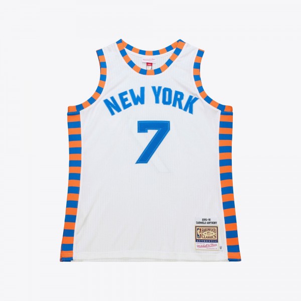 Джерси New York Knicks Carmelo Anthony Mitchell & Ness White 2015-16 Hardwood Classics Authentic