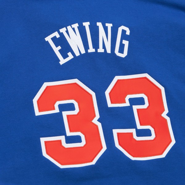 New York Knicks Patrick Ewing Mitchell & Ness Blue Name & Number Hoodie