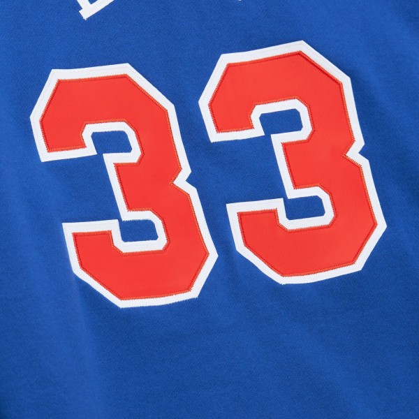 New York Knicks Patrick Ewing Mitchell & Ness Blue Name & Number Hoodie