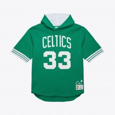 Boston Celtics Larry Bird Mitchell & Ness Kelly Green Mesh Name & Number Short Sleeve Hoodie