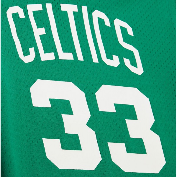 Boston Celtics Larry Bird Mitchell & Ness Kelly Green Mesh Name & Number Short Sleeve Hoodie
