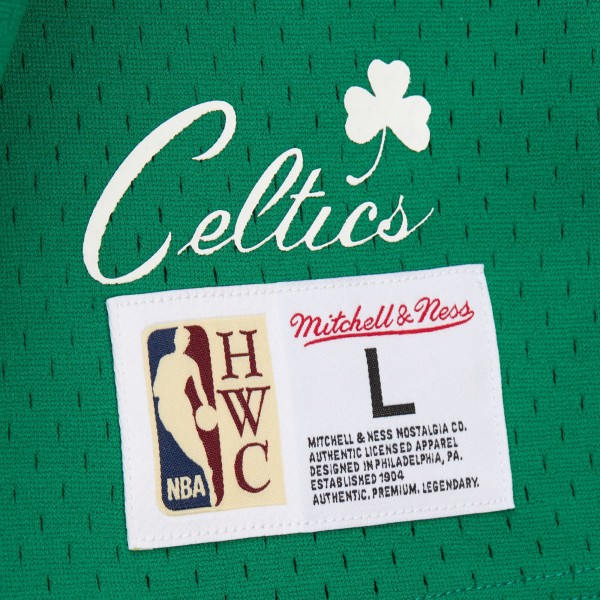 Boston Celtics Larry Bird Mitchell & Ness Kelly Green Mesh Name & Number Short Sleeve Hoodie