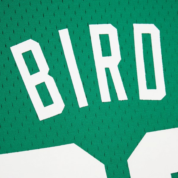Boston Celtics Larry Bird Mitchell & Ness Kelly Green Mesh Name & Number Short Sleeve Hoodie