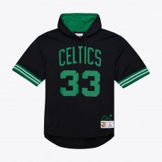 Boston Celtics Larry Bird Mitchell & Ness Black Mesh Name & Number Short Sleeve Hoodie