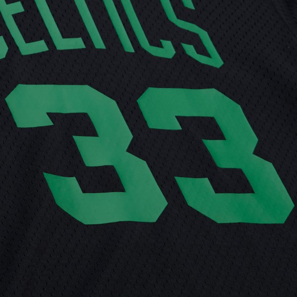 Boston Celtics Larry Bird Mitchell & Ness Black Mesh Name & Number Short Sleeve Hoodie
