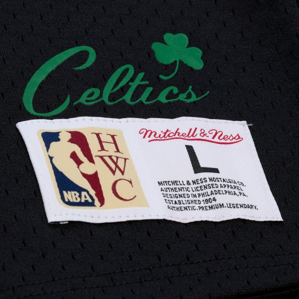 Boston Celtics Larry Bird Mitchell & Ness Black Mesh Name & Number Short Sleeve Hoodie