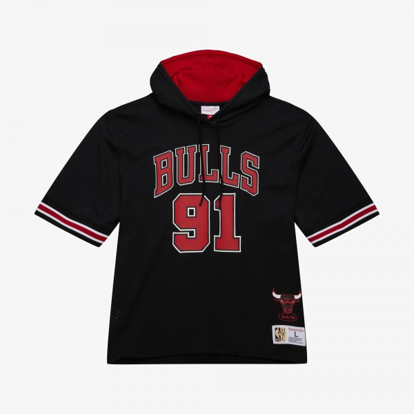 Футболка с капюшоном Chicago Bulls Dennis Rodman Mitchell & Ness Black Mesh Name & Number