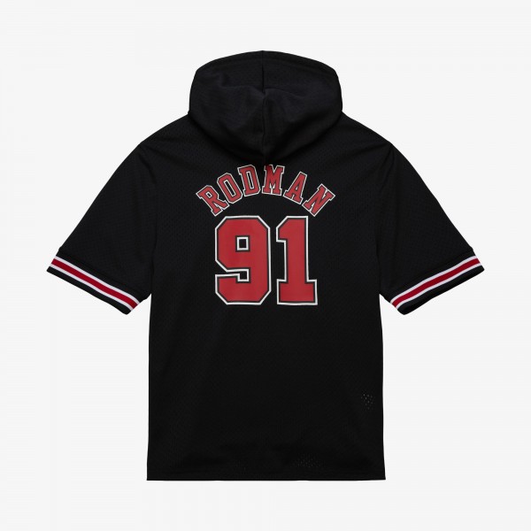 Футболка с капюшоном Chicago Bulls Dennis Rodman Mitchell & Ness Black Mesh Name & Number