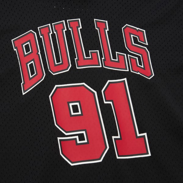 Футболка с капюшоном Chicago Bulls Dennis Rodman Mitchell & Ness Black Mesh Name & Number