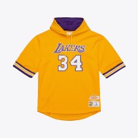 Футболка с капюшоном Los Angeles Lakers Shaquille ONeal Mitchell & Ness Gold Mesh Name & Number