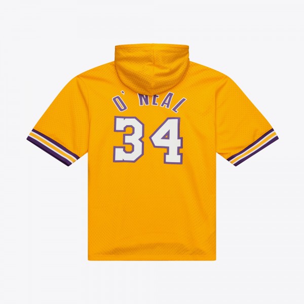 Футболка с капюшоном Los Angeles Lakers Shaquille ONeal Mitchell & Ness Gold Mesh Name & Number