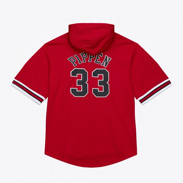 Футболка с капюшоном Chicago Bulls Scottie Pippen Mitchell & Ness Red Mesh Name & Number