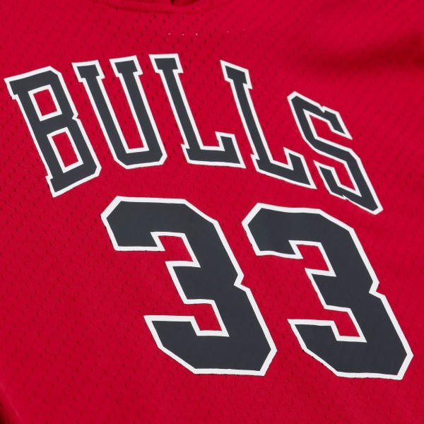 Футболка с капюшоном Chicago Bulls Scottie Pippen Mitchell & Ness Red Mesh Name & Number