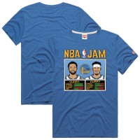 Golden State Warriors Stephen Curry & Seth Curry Homage Royal NBA Jam Tri-Blend T-Shirt