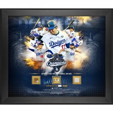 Los Angeles Dodgers Fanatics Authentic 2025 World Series Champions Framed 20 x 24 Collage with Pieces of World Series Game-Used Baseball, Base and Dirt - Limited Edition of 500