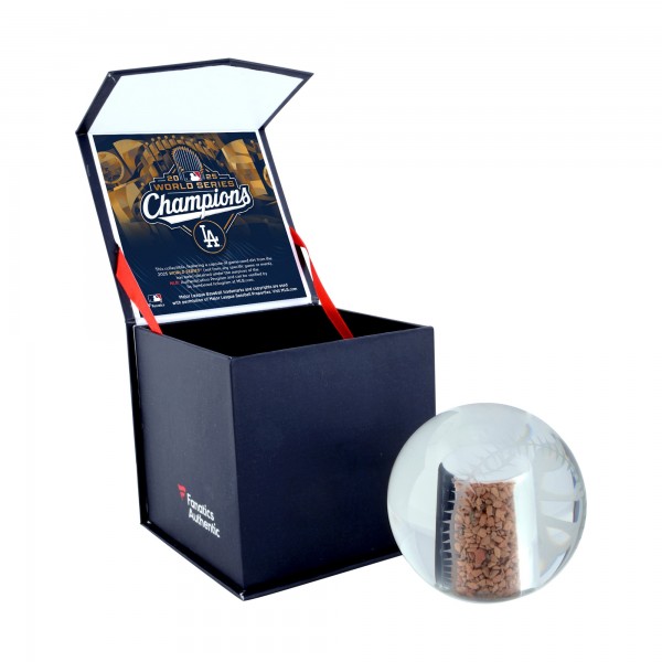 Los Angeles Dodgers Fanatics Authentic 2025 World Series Champions Crystal Baseball with World Series Game-Used Dirt