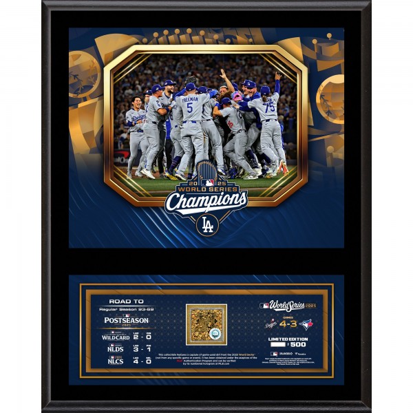 Los Angeles Dodgers Fanatics Authentic 2025 World Series Champions 12 x 15 Sublimated Plaque with a Capsule of World Series Game-Used Dirt - Limited Edition of 500