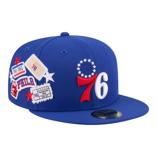 Бейсболка Philadelphia 76ers New Era Royal Team Collage 59FIFTY