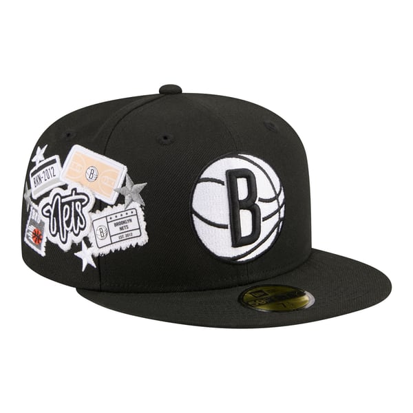 Бейсболка Brooklyn Nets New Era Black Team Collage 59FIFTY