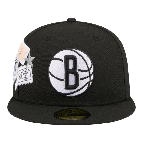 Бейсболка Brooklyn Nets New Era Black Team Collage 59FIFTY