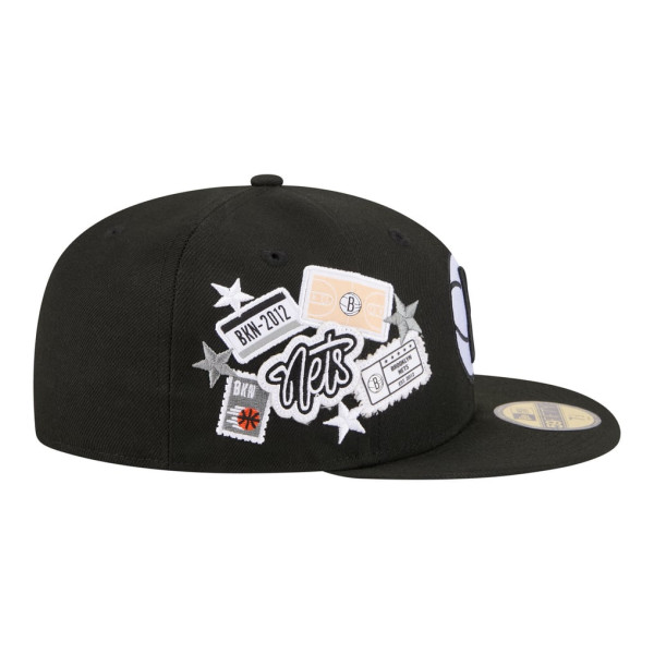 Бейсболка Brooklyn Nets New Era Black Team Collage 59FIFTY
