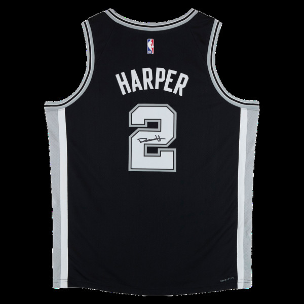Джерси с автографом Dylan Harper San Antonio Spurs Fanatics Authentic Black Nike Icon Edition Swingman