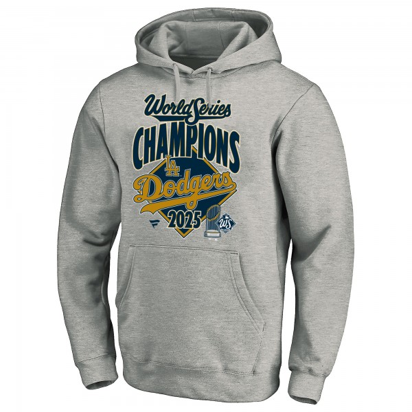Los Angeles Dodgers Fanatics Heather Gray 2025 World Series Champions Locker Room Hoodie