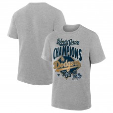 Los Angeles Dodgers Fanatics Heather Gray 2025 World Series Champions Locker Room Replica T-Shirt