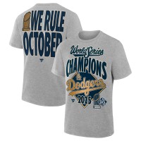 Los Angeles Dodgers Fanatics Heather Gray 2025 World Series Champions Locker Room Authentic T-Shirt