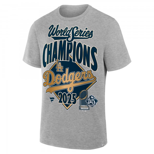 Los Angeles Dodgers Fanatics Heather Gray 2025 World Series Champions Locker Room Authentic T-Shirt