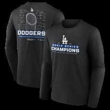 Los Angeles Dodgers Black 2025 World Series Champions Signature Roster Long Sleeve T-Shirt