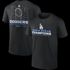 Los Angeles Dodgers Black 2025 World Series Champions Signature Roster T-Shirt