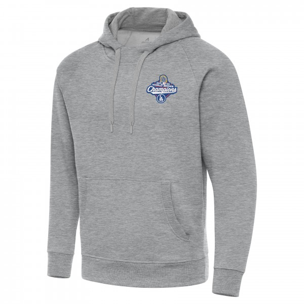 Los Angeles Dodgers Antigua Heather Gray Back-to-Back World Series Champions Victory Hoodie