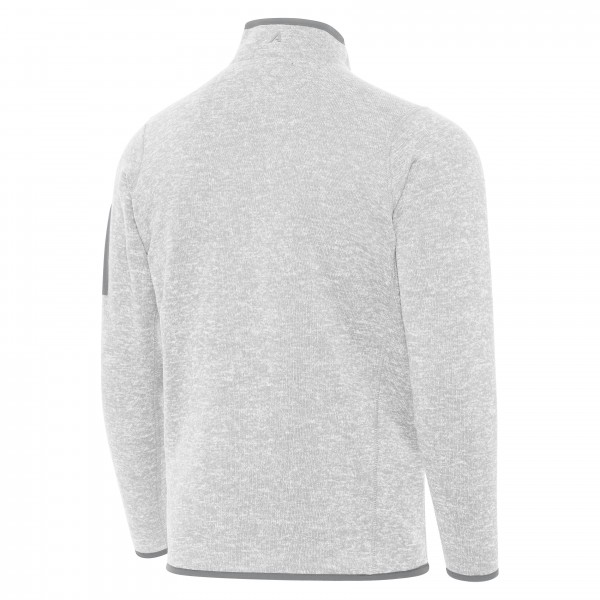 Los Angeles Dodgers Antigua Heather Gray Back-to-Back World Series Champions Fortune Quarter-Zip Pullover