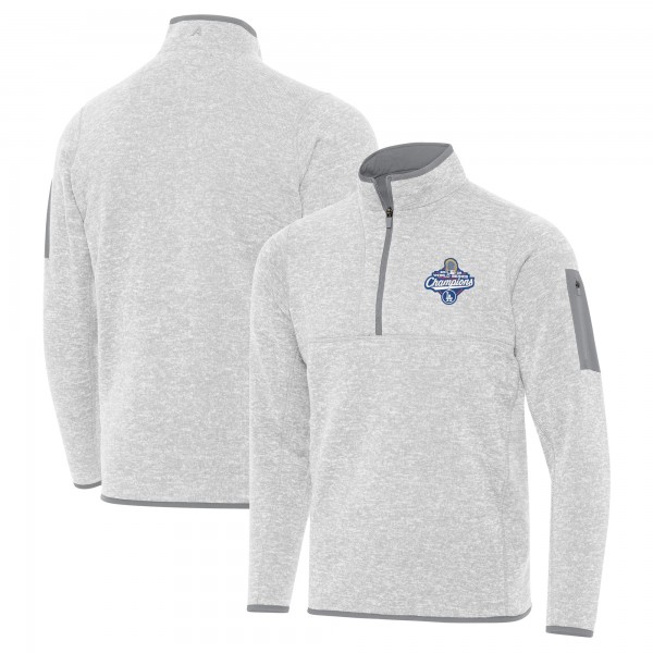 Los Angeles Dodgers Antigua Heather Gray 2025 World Series Champions Fortune Quarter-Zip Jacket