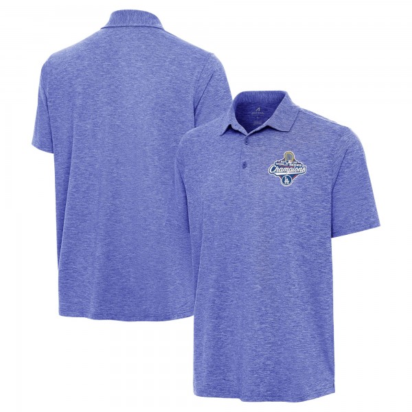 Los Angeles Dodgers Antigua Heather Royal 2025 World Series Champions Par 3 Polo
