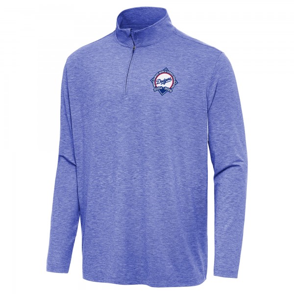 Los Angeles Dodgers Antigua Heather Royal Back-to-Back World Series Champions Hunk Quarter-Zip Pullover