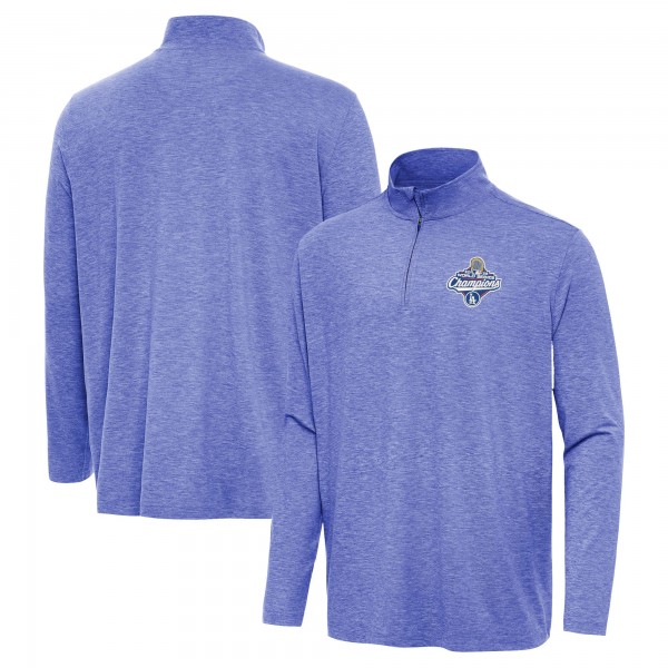 Los Angeles Dodgers Antigua Heather Royal 2025 World Series Champions Hunk Quarter-Zip Top