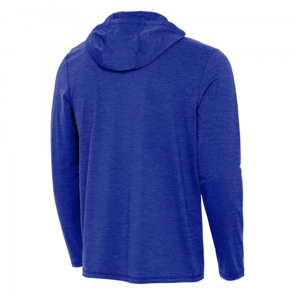 Los Angeles Dodgers Antigua Heather Royal Back-to-Back World Series Champions Tidy Quarter-Zip Hoodie