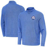 Los Angeles Dodgers Antigua Heather Royal Back-to-Back World Series Champions Subtle Quarter-Zip Pullover