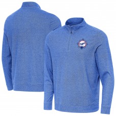 Los Angeles Dodgers Antigua Heather Royal Back-to-Back World Series Champions Subtle Quarter-Zip Pullover