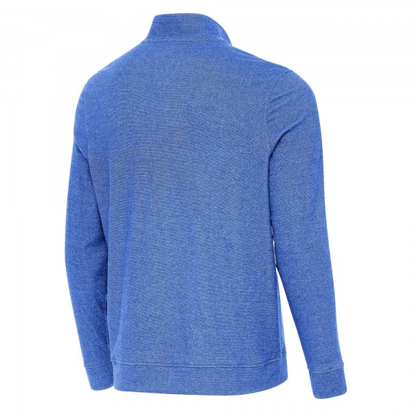 Los Angeles Dodgers Antigua Heather Royal Back-to-Back World Series Champions Subtle Quarter-Zip Pullover